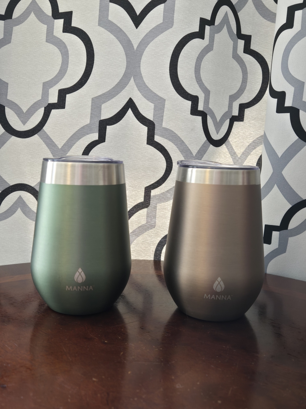 NEW Manna Insulated Stainless Steel Wine Tumbler - Green and Bronze